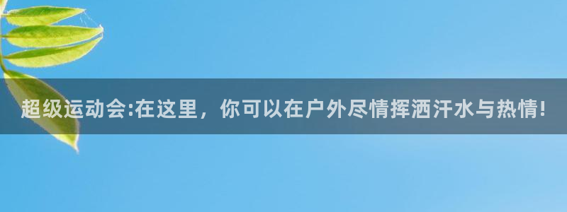 意昂体育4招商电话号码：超级运动会:在这里，你可以在户外尽情